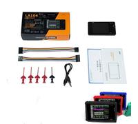1pc LA104 Digital Logic Analyzer 2.8" Screen 4 Channels Oscilloscope SPI IIC UART Programmable 100MHz Max Sampling Rate(With Red Case)
