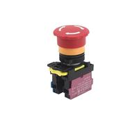 1PC LA115-A5 22MM IP65 Waterproof Type Emergency Stop Knob Switch Latching 220V5A Red Rotary Emergency Stop Power Switch(1NO_LATCHING_220V 5A)