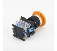 1pc LA115-B5 22MM Mushroom Head Momentary/Latching Push Button Switch 1NO/1NO1NC Industrial Control Switch yellow button(1NO1NC,LATCHING_220V 5A)