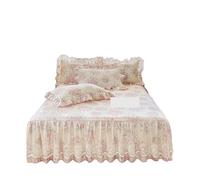 1pc Lace Bed Skirt Home Ruffles Cover Pure Cotton Soft Bedspread Style Linen for Bedroom Décor(Color 8,120x200x45cm 1pc)