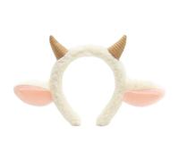 1PC Lamb Ears Headband, Cute Sheep Headband with Ear Horn Decorative Hair Ornament Female Plush Cartoon Headwear for Adults Kids