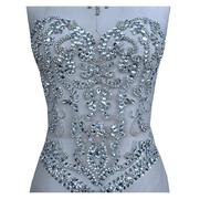 1pc Large Beaded Patch Luxury Sparkling Heavy Industrial Beads Diamond Dress Accessory