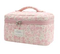 1pc Large Makeup Bag, Cute Cosmetic Bag for Women Girls, Floral Coquette Aesthetic Toiletry Bag, Travel Make Up Organizer Bag (Crushed Flower), Crushed Flower, Pink Butterfly Flower