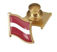1Pc Latvia Flag Lapel Pin,Latvia National Flag Badges,Diamond-Encrusted Oil-Drip Brooch Badge Latvia Flag Pins, National Novelty Accessory Shirt Tie Backpacks Decor,Yellow,As Shown