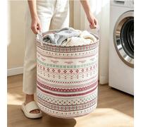 1PC Laundry Basket Large Laundry Hamper Clothes Storage Bin Portable Fabric Laundry Organizer for Home Bedroom Bathroom Use, Red