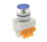 1Pc LAY37 Y090 Push Button Switch 22mm Panel Mount 1NO1NC Momentary Type Multi-Color(Blue)