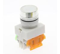 1Pc LAY37 Y090 Push Button Switch 22mm Panel Mount 1NO1NC Momentary Type Multi-Color(WHITE)