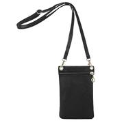 1Pc Leather Phone Bag Soft Comfortable Black Crossbody Bag For Women Reusable Durable Phone Bags For Women Adjustable Lightweight Design Large Capacity For Female Girl Daily Use Or Travel