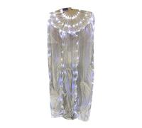 1pc Led Light Up Belly Dance Fan Polyester Silk Illuminated Long for Festivals and Celebration Wood Hand