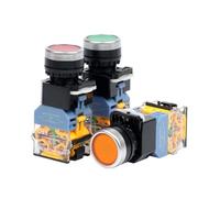 1pc Led Momentary Push Button Switch Ac 220v No+nc Start Stop Dpst Switches For Starter Contactor Relay IDGTTLDF(Gold,24V)