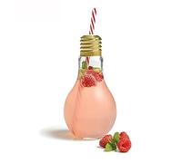 1PC Light Bulb Novelty Drinking Glasses with Straw 300ml - Ideal for Soft Drinks, Beers, Cocktails & Rum Based Long Drinks