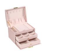 1PC, Lock Arch Three Layer Jewelry Box, Suitable For All Kinds Of Storage For Travel And Vacation(Pink)