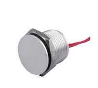 1pc/lot IP68 19mm NO Flat Head Momentary Wire Aluminum Oxidation Push Button Piezo Switch IDGTTLDF(Stainless steel)