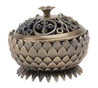 1pc Lotus Copper Incense Burner Lotus Shaped Incense Burner Buddhist Censer Retro Home Decor Cone Incense Holder Furnace Incense Waterfall Retro Incense Burner Home Adornment Metal