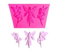 1pc Lovely Three Fairies Angle Shape Silicone Mold for DIY Candy Soap Mould Crystal Jelly Shots Pudding Desserts Gum Paste Chocolate Fondant Mold Cupcake Cake Topper Decoration Handmade Ice Cream