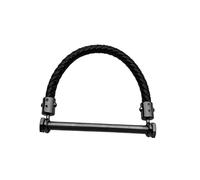 1pc Luggage Small Handle Screw Hexagonal Hardware Accessories Gold and Black Buckle Iron1pc Pipe Rod Leather Braided Strap Handles(Black-A 110mm)