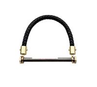 1pc Luggage Small Handle Screw Hexagonal Hardware Accessories Gold and Black Buckle Iron1pc Pipe Rod Leather Braided Strap Handles(Black 140mm)