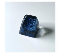 1pc Lunar Surface Design Resin Keycaps for Mechanical Gaming Keyboard R1 Profile Green Black Blue Orange Key Cap (Color : Blue)