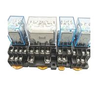 1Pc LY4NJ HH64P AC 110V 220V DC 12V 24V 14PIN 10A Silver Contact Power Relay Coil 4PDT with Socket Base(AC220V)