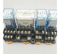 1Pc LY4NJ HH64P AC 110V 220V DC 12V DC 24V 14PIN 10A Silver Contact Power Relay Coil 4PDT With Socket Base(DC24V)