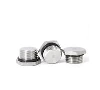 1PC M20x1.5 Metric Male Thread 304 Stainless Steel Sealing Ring Hex Head End Cap Screw Pipe Fitting