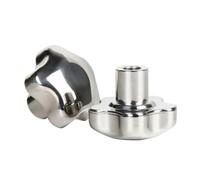 1pc M6 M8 M10 M12 M14 M16 Stainless Steel 304 Female Thread Star Knob Handles Star Shaped Clamping Nuts Knobs Plum Hand Wheel(M10 Head 48mm)
