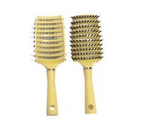 1pc Magic Hair Comb Detangling Brush Detangle Lice Massage Classic Women Tangle Hairdressing Salon 2 Styles(Yellow)
