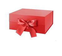1Pc Magnetic Closure Box with Ribbon Collapsible with Lid Wedding for Wrap/Bridesmaid Proposal(Red,26x19x8cm(10x7x3in))
