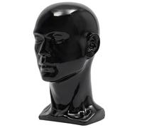 1PC Male Mannequin Head, PVC Black Mannequin Head, Multi-functional Mannequin Head for Wigs, Men Manikin Head Model for Display Hats, Wigs Jewellery.