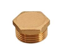 1pc Male Thread Brass Pipe Hex Head End Cap Plug, 1/2inch 3/4inch Copper Fitting Coupler Connector Adapter(Male Plug,3/8inch)
