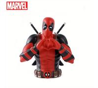 1pc Marvel Deadpool Piggy Bank Officially Licensed 3D PVC Waterproof Shatterproof Figurine Money Box Coin Bank Home Decor Collectible Desktop Organizer Savings Jar Heart Gift