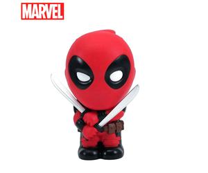 1pc Marvel Deadpool Piggy Bank Officially Licensed Cute Chibi 3D PVC Stereo Figurine Money Box Coin Bank Waterproof Shatterproof Collectible Desktop Organizer Home Decor Savings Jar