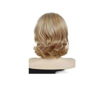 1pc Medium Length Wigs For Women Synthetic Curly Hair Short Ombre Blonde Dark Roots Mixed Blond Bobs Costume Party Wig Cosplay