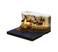 1Pc Memo Pads Paper Art with Light Castle 3D Stick Notes Convenience Stickers Papers Card Craft for Creative