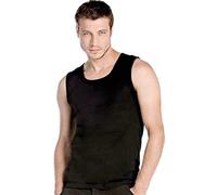 1Pc Men's 100% Cotton Athletic Lightweight Vest Undershirts Round Neck Bodybuilding Training Gym Tank Tops Basic Plain Color Casual Undershirt Vests (L Black)