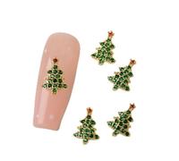 1PC Metal Art Rhinestone Alloy Stud Colorful Charms Christmas Santa Reindeer Snowman with Christmas Rhinestone and Pearl
