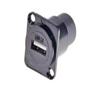 1pc Metal D Type Module RJ45 CAT6&USB 2.0/3.0&Type C&HDMI-Jack Socket Through Network Panel Mounting Electronic Connector(Black usb2.0)