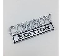 1PC Metal Word Cowboy Edition Car Truck 3D Letter Emblem Badge Sticker Decal (Chrome and Black)
