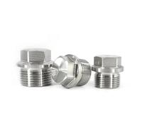 1pc Metric Male Thread 304 Stainless Steel Hex End Cap Flange Outer Hexagon Solid Oil Water Pipe Fitting(M20x1.5)