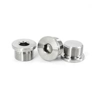 1pc Metric Male Thread 304 Stainless Steel Hex Socket End Cap Flange Inner Hexagon Oil Water Pipe Fitting(M20x1.5) Barb Fittings