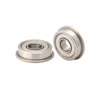 1pc MF105-ZZ Metal Sealed Miniature Flange Deep Groove Ball Bearing, ID 5mm, OD 10mm, Width 4mm, 5x10x4mm