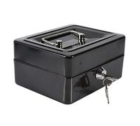 1Pc Mini Fireproof Safe Box with Key Lock, Chest Safe with Carrying Handle to Secure Valuables and Jewelry (Black)