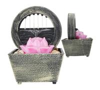 1PC Mini Fountain with Lotus Decor & Natural River Rocks Indoor Waterfall Easy to Use ABS Desktop Water Fountain Home Office Bedroom Relaxation Bathroom Decor