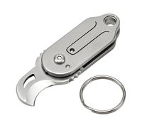 1Pc Mini Multi Tool Pocket Box Opener with Curved Profile, Folding EDC Utility Opener, Compact Titanium-Finish Pocket Tool for Packaging, DIY Tasks, Travel & Everyday Carry