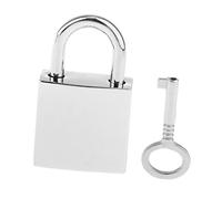 1Pc Mini Square Padlocks Key Lock Silver, 1pcs