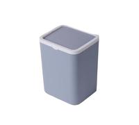 1pc Mini Square Storage Bin With Lid, Plastic Desktop Trash Can, Home Desk Wastebasket With Flip Top(Light Bule)