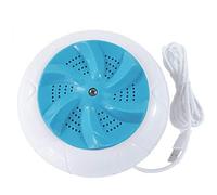 1pc Mini Ultrasonic Washing Machine Automatic Washer Prevent Winding Wave Wheel Laundry Machine Portable Household Blue