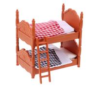 1Pc Miniature Bunk Beds for Doll Houses Creative Simulation Double Bed with Pillows Quilts for Mini Bedroom Furniture Photography Props