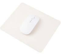 1Pc Minimalist Mouse Pad White Imitation Leather Non-Slip Base Rectangular Mouse Mat 190x230x2mm for Home Office School Travel