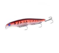 1pc Minnow Fishing Lure Hard Artificial Bait 3D Eyes 11cm 12.9g Fishing Wobbler Diving 0.2m-1m Crankbait Minnows(Color H)
